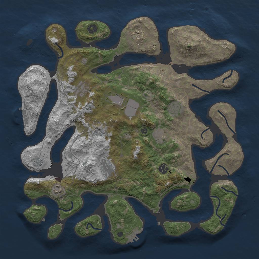 Rust Map: Procedural Map, Size: 4000, Seed: 310568698, 17 Monuments