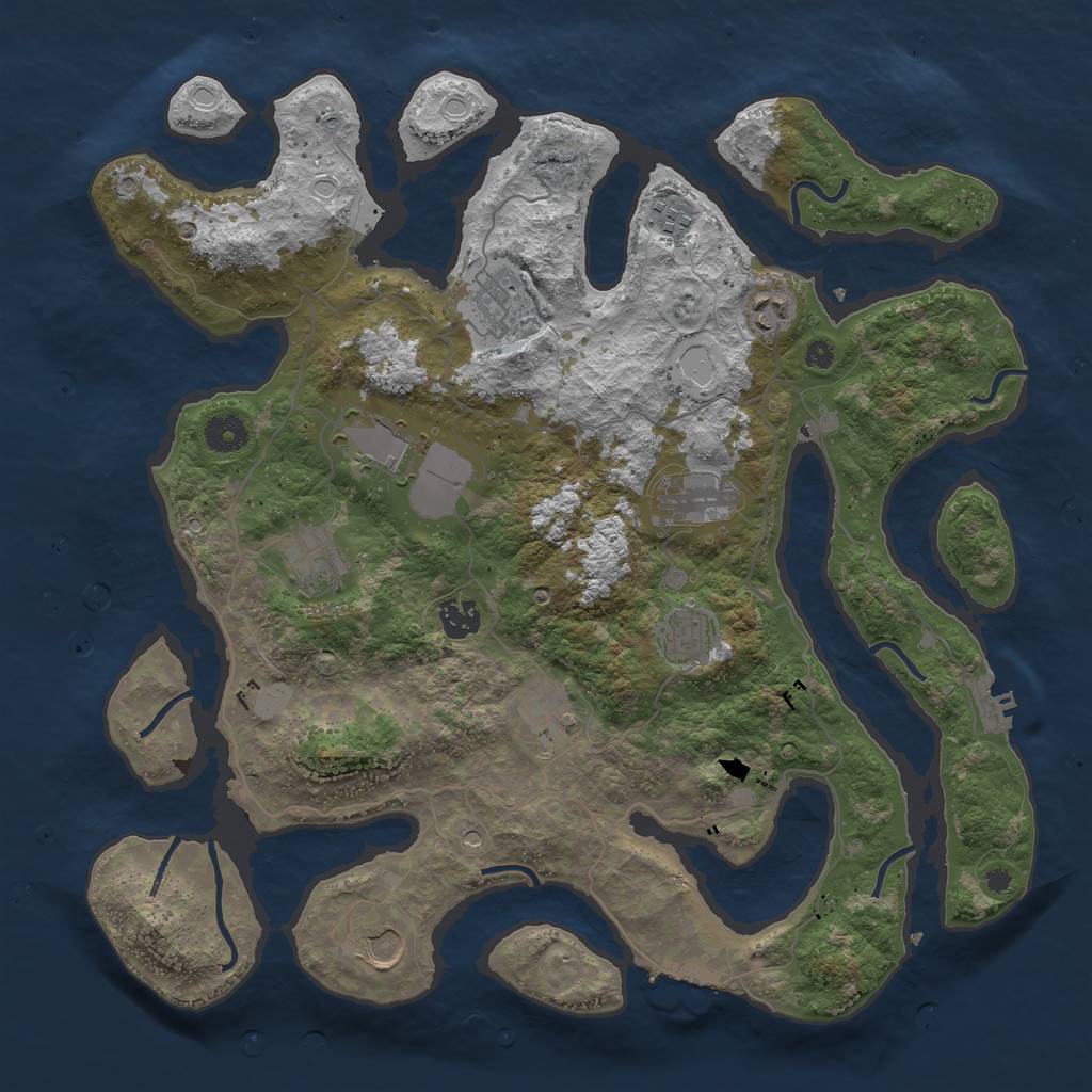 Rust Map: Procedural Map, Size: 4000, Seed: 987882, 18 Monuments