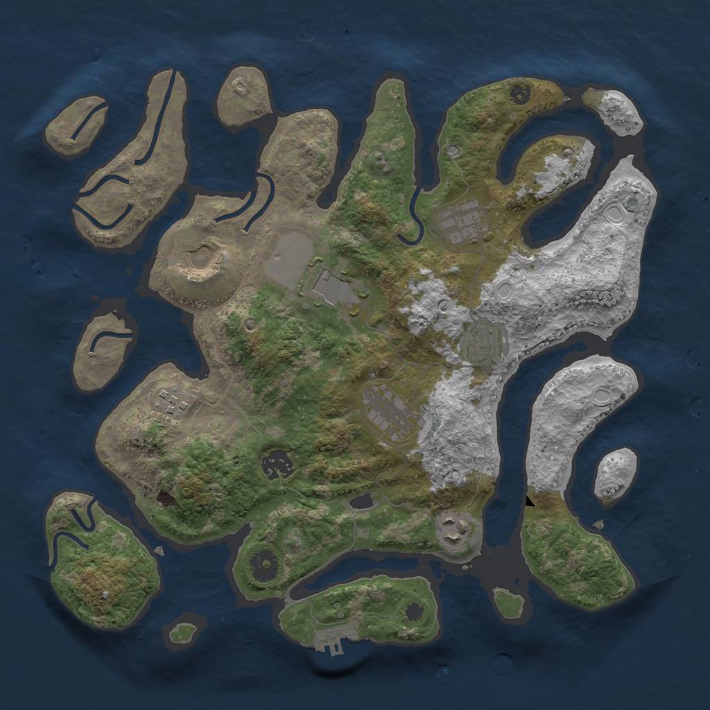 Rust Map: Procedural Map, Size: 3500, Seed: 859615, 14 Monuments