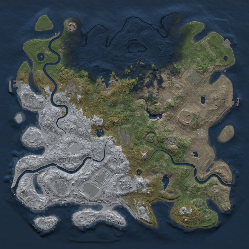 Rust Map: Procedural Map, Size: 4500, Seed: 1088223914, 17 Monuments