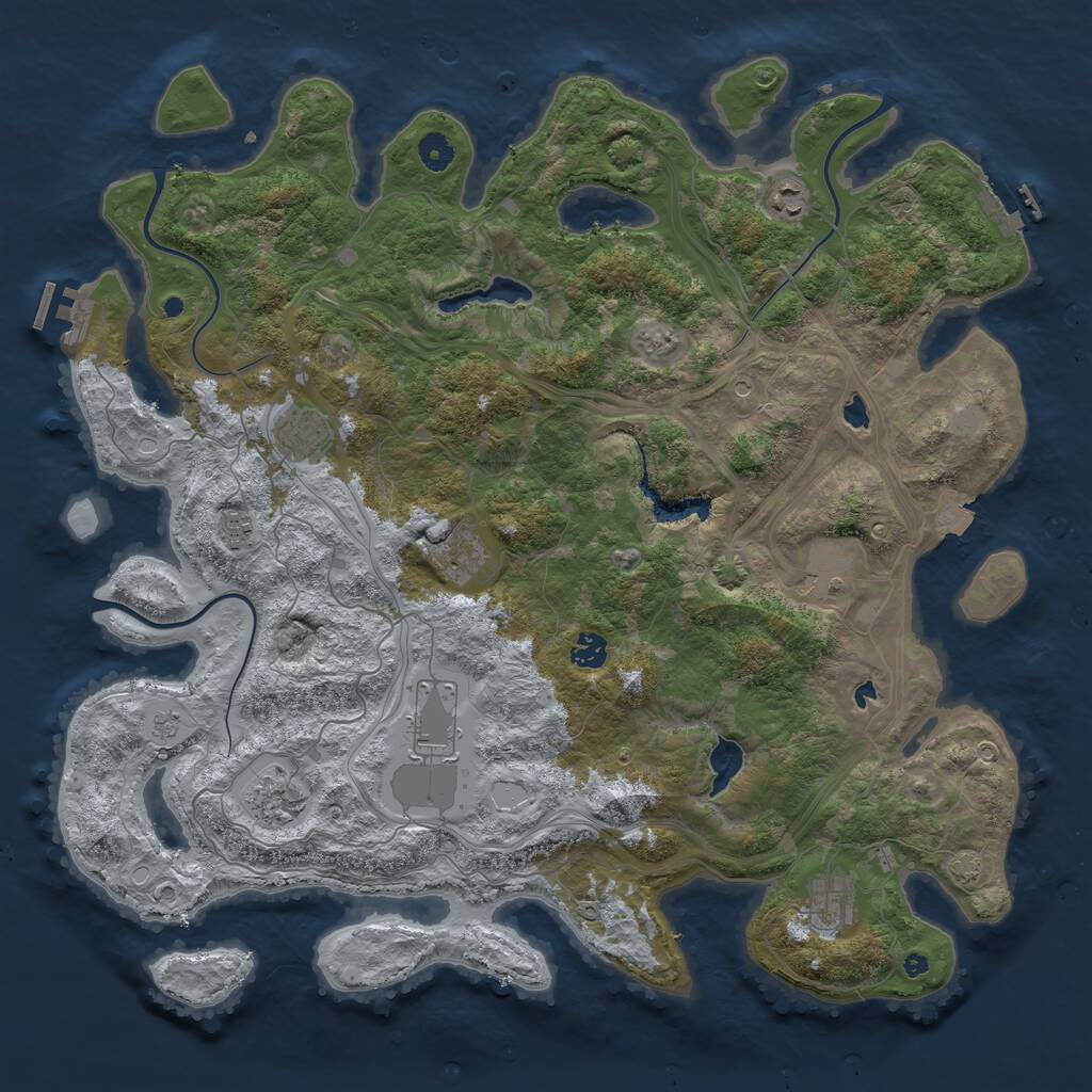 Rust Map: Procedural Map, Size: 4500, Seed: 1088223914, 15 Monuments