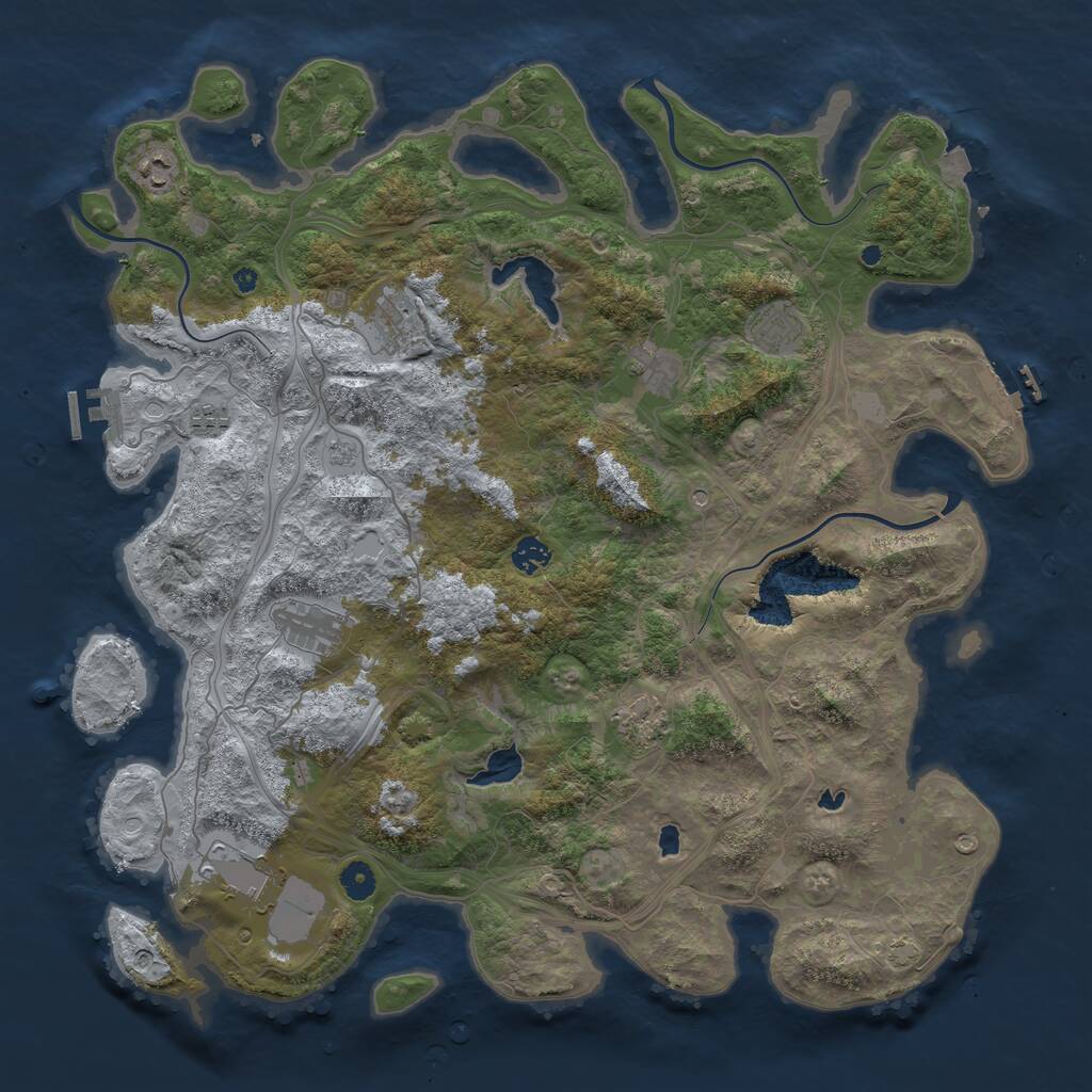 Rust Map: Procedural Map, Size: 4500, Seed: 1440133415, 15 Monuments