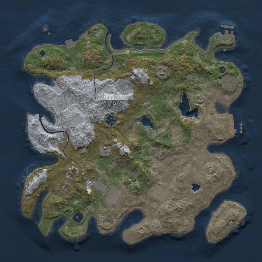 Rust Map: Procedural Map, Size: 4000, Seed: 4161963, 14 Monuments
