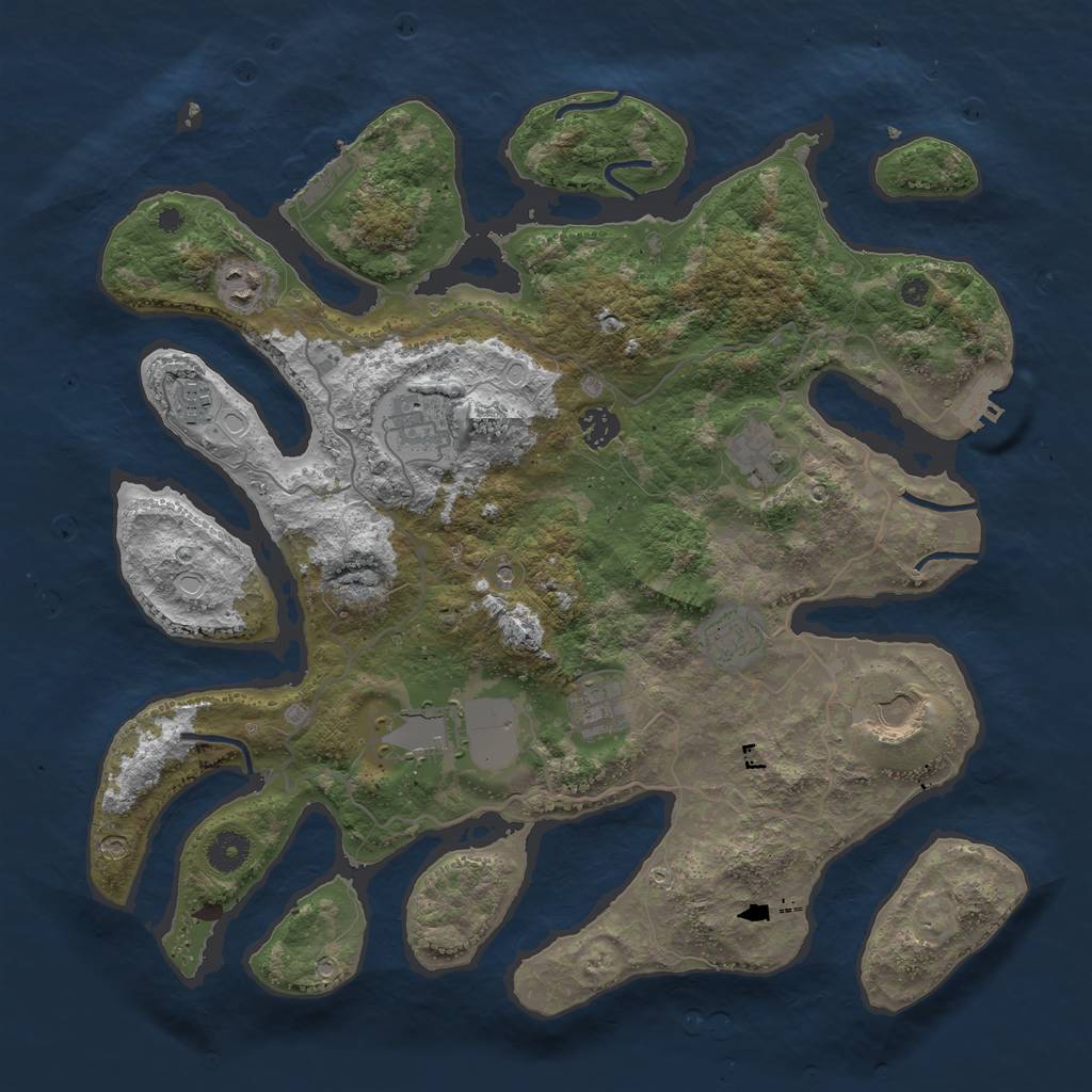 Rust Map: Procedural Map, Size: 4000, Seed: 4161963, 20 Monuments