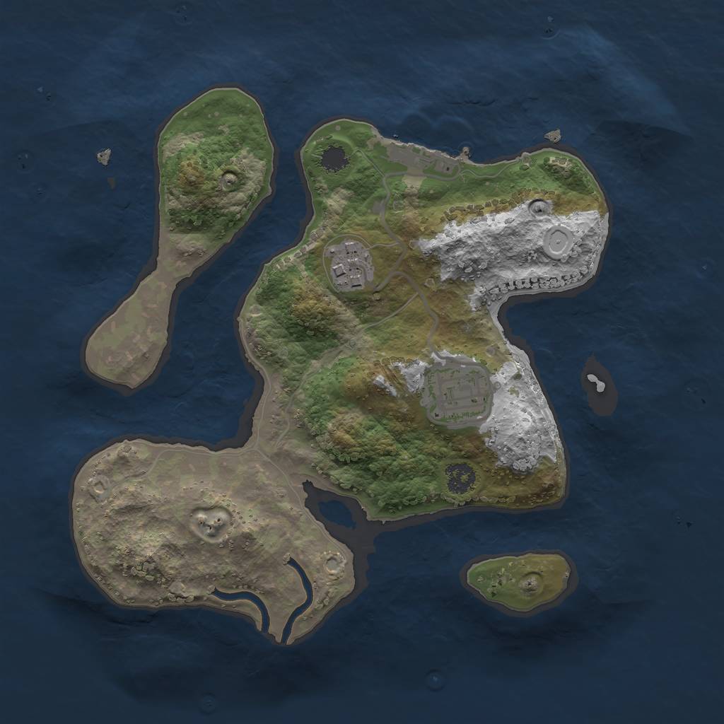 Rust Map: Procedural Map, Size: 2410, Seed: 684, 8 Monuments