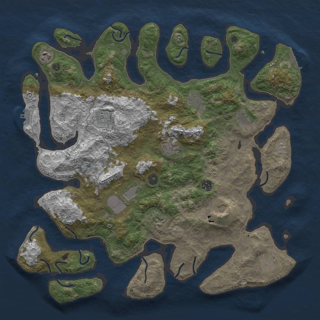 Rust Map: Procedural Map, Size: 4500, Seed: 9022525, 19 Monuments