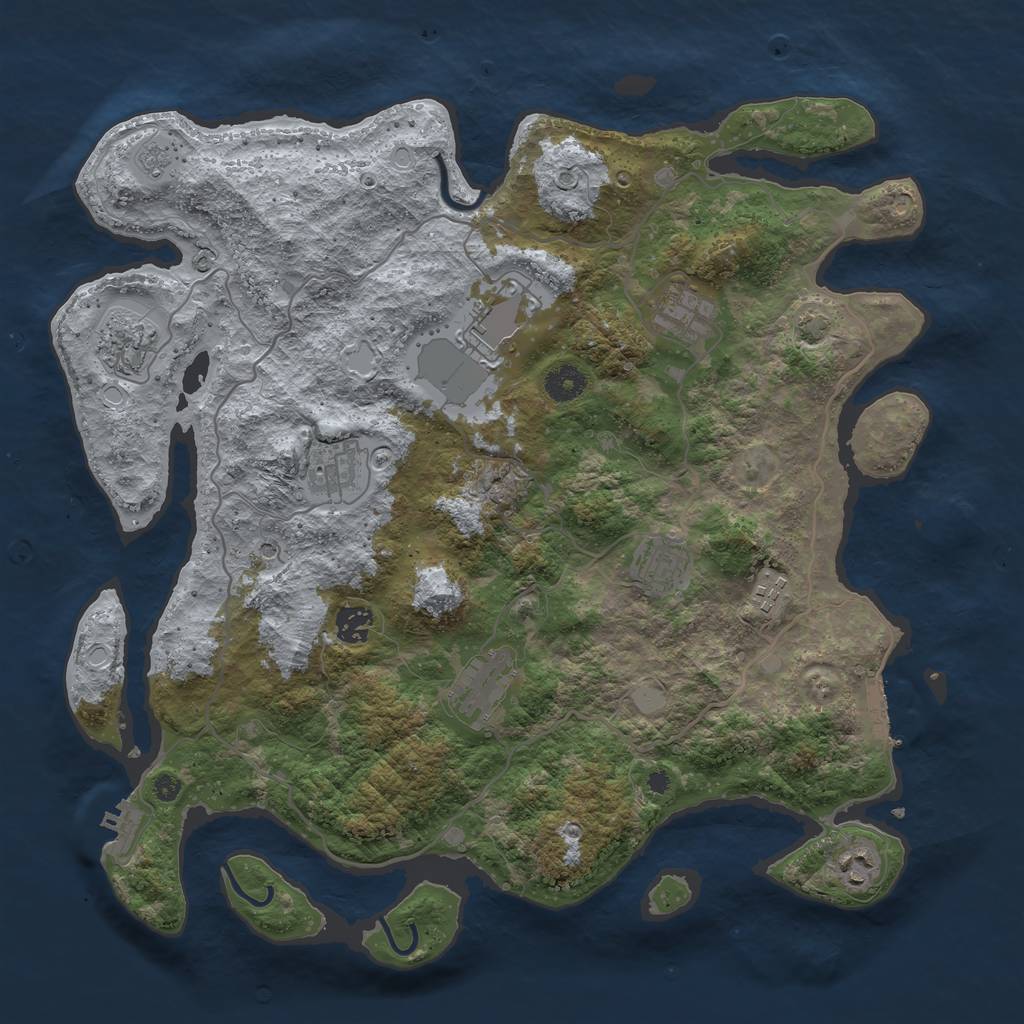 Rust Map: Procedural Map, Size: 4000, Seed: 235435, 17 Monuments