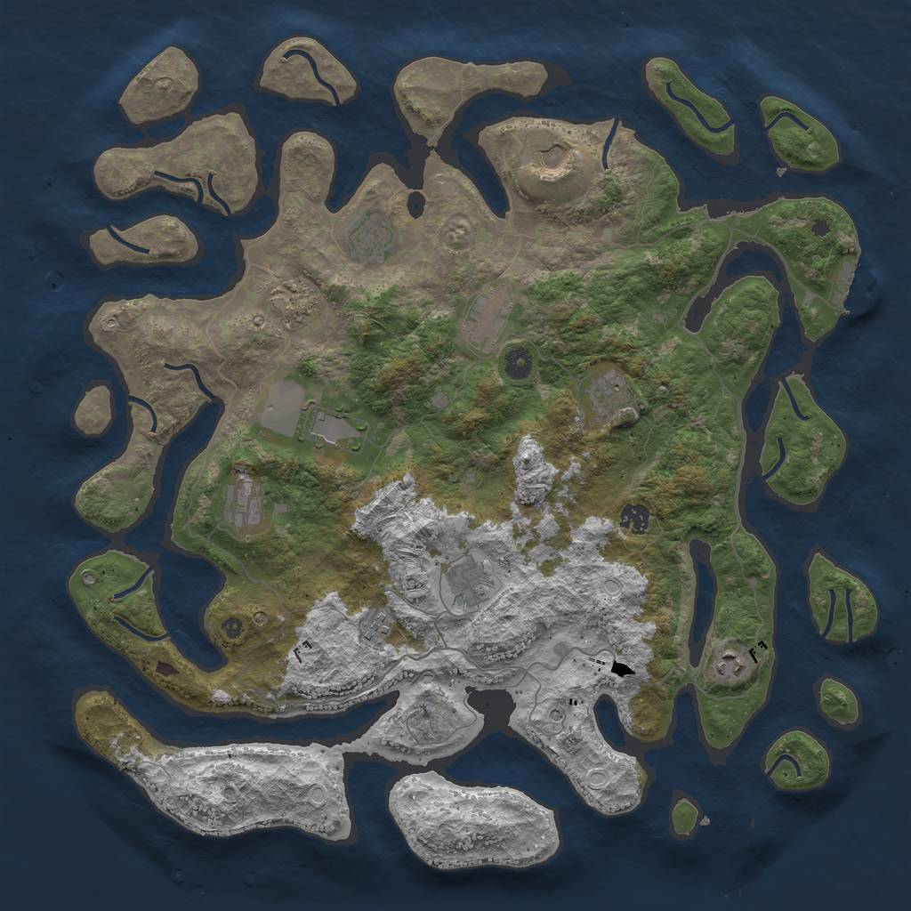 Rust Map: Procedural Map, Size: 4500, Seed: 699367441, 21 Monuments