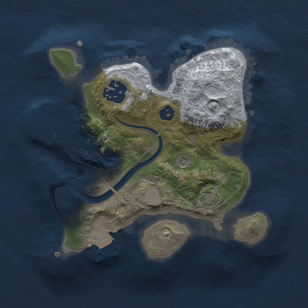 Rust Map: Procedural Map, Size: 2064, Seed: 13825, 5 Monuments
