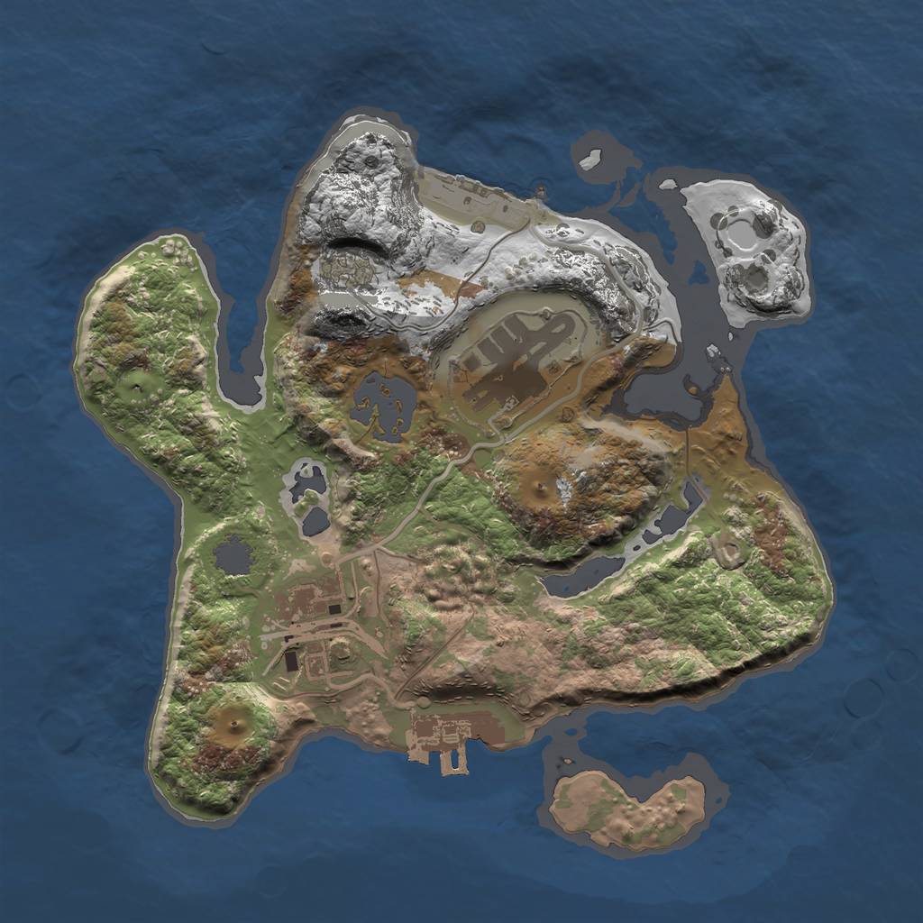 Rust Map: Procedural Map, Size: 2064, Seed: 13825, 9 Monuments