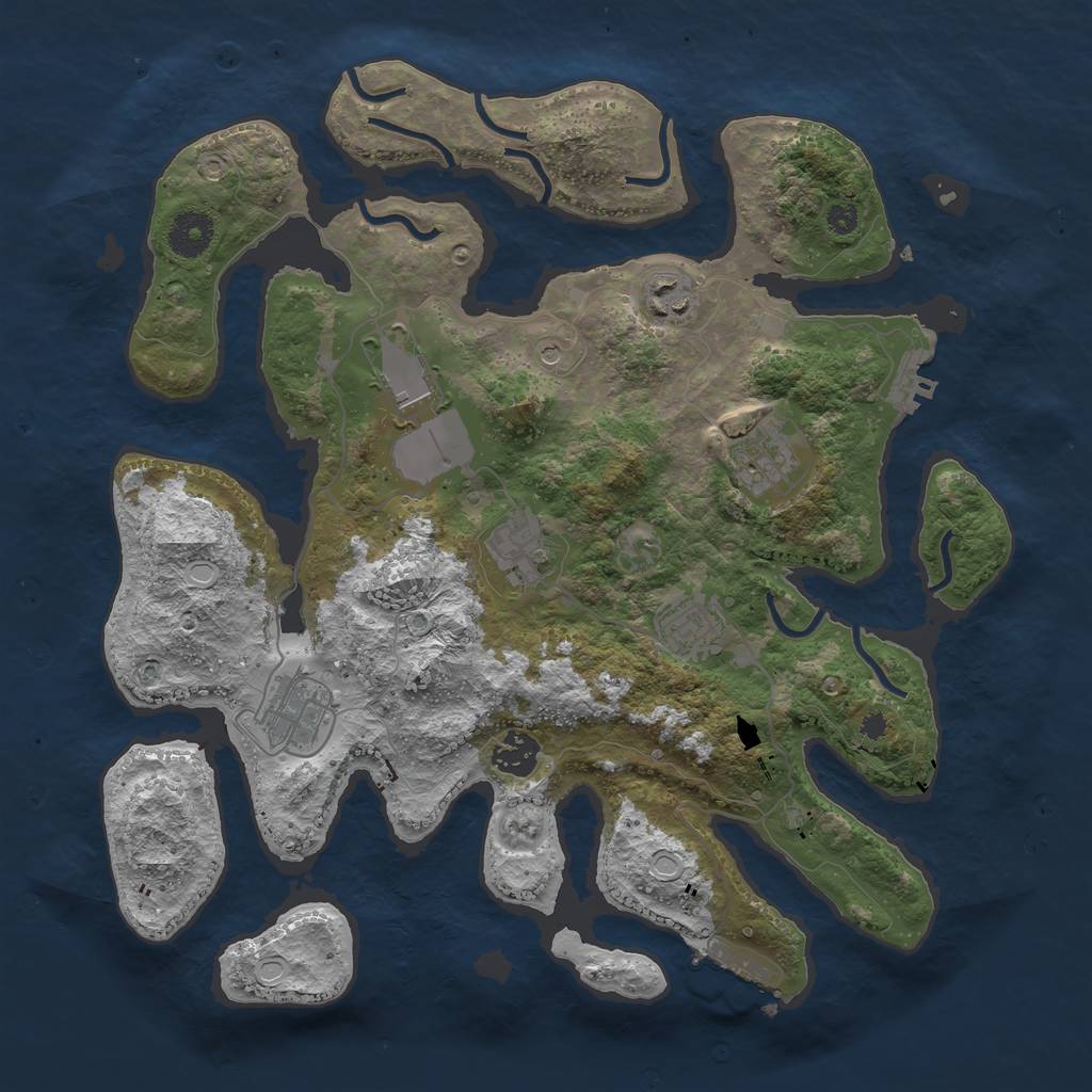 Rust Map: Procedural Map, Size: 3600, Seed: 135067958, 15 Monuments