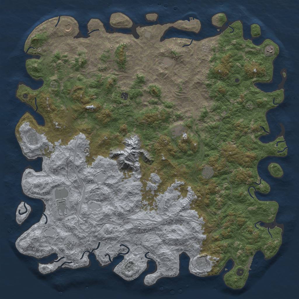 Rust Map: Procedural Map, Size: 6000, Seed: 249934, 20 Monuments