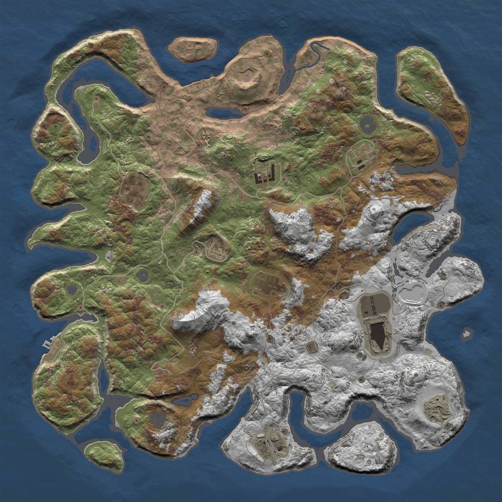 Rust Map: Procedural Map, Size: 4500, Seed: 1500, 16 Monuments