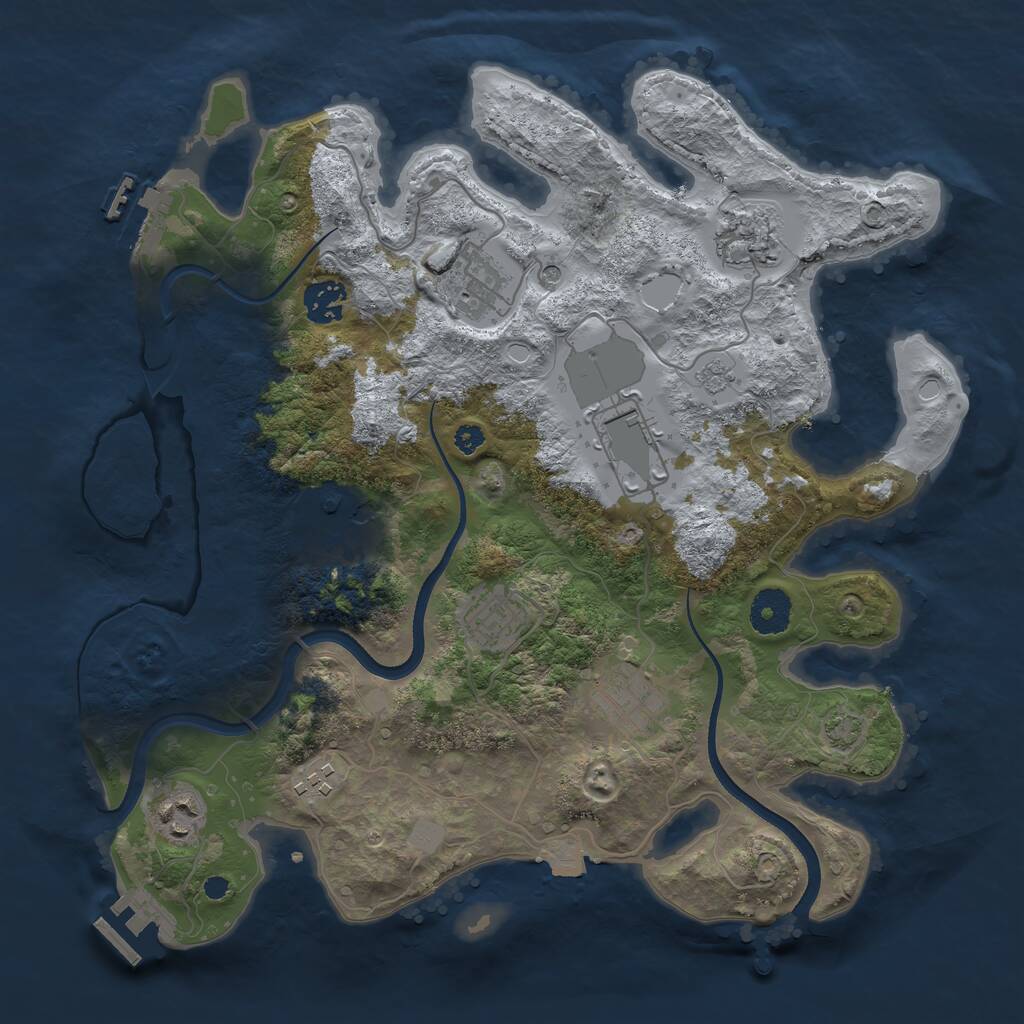 Rust Map: Procedural Map, Size: 3500, Seed: 3578, 15 Monuments
