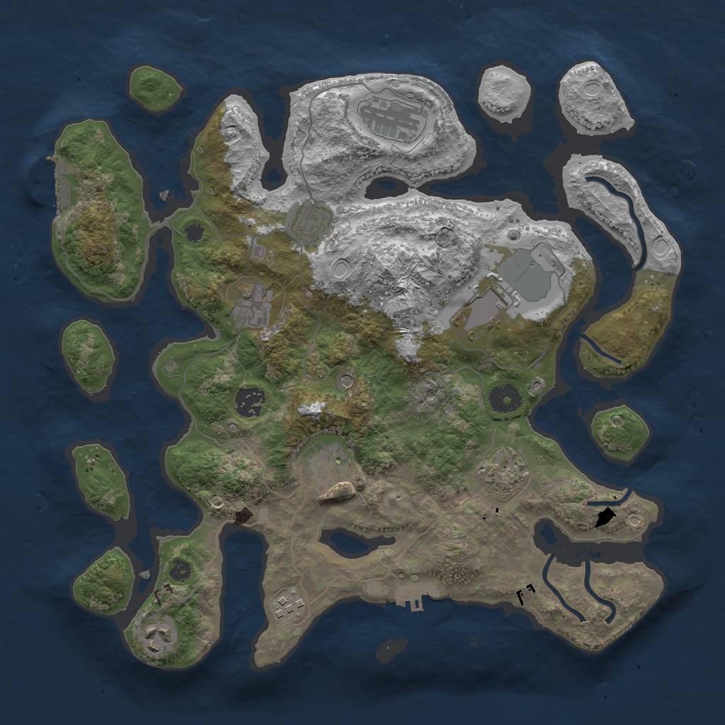 Rust Map: Procedural Map, Size: 3600, Seed: 15942220, 20 Monuments