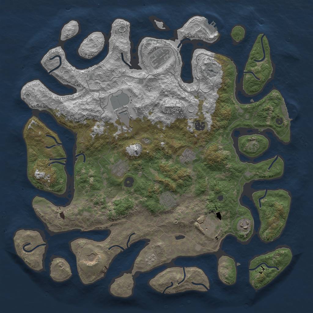 Rust Map: Procedural Map, Size: 4500, Seed: 164584448, 21 Monuments