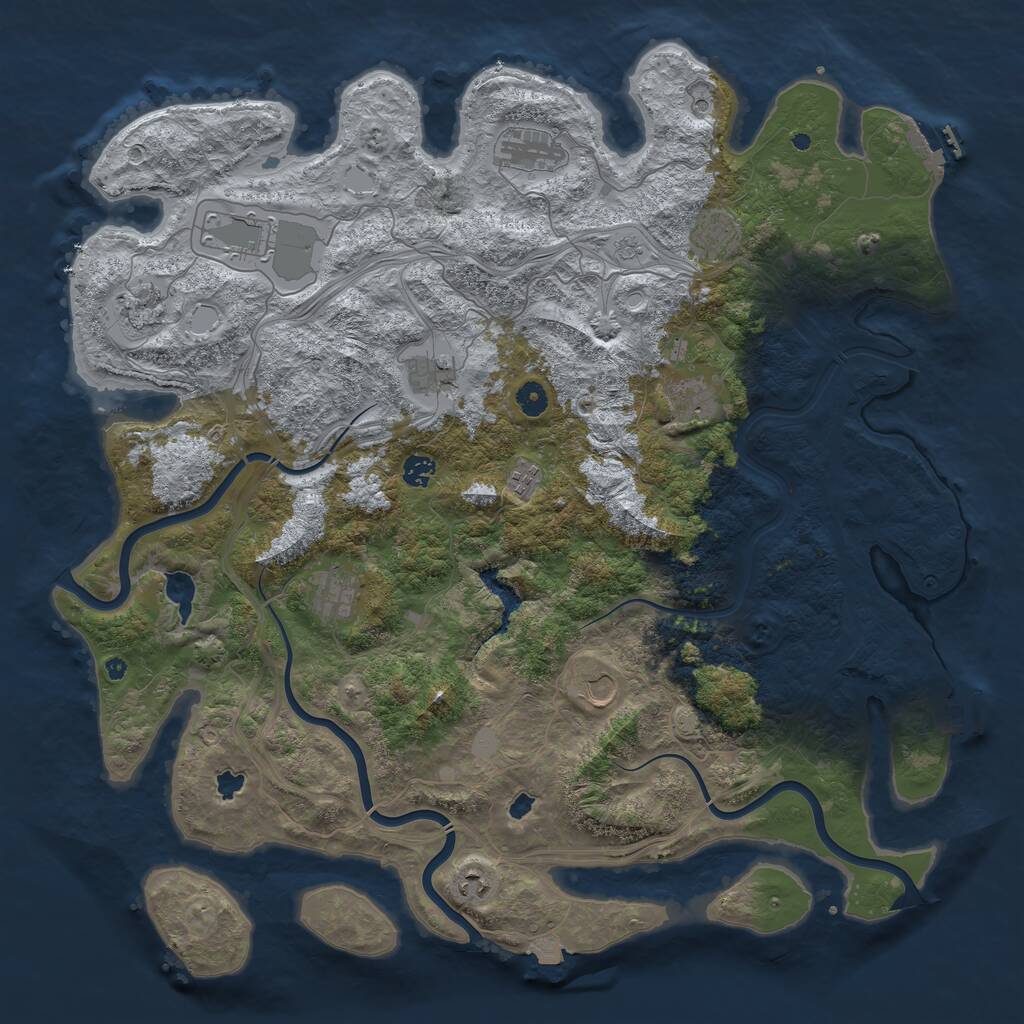 Rust Map: Procedural Map, Size: 4750, Seed: 113991, 17 Monuments