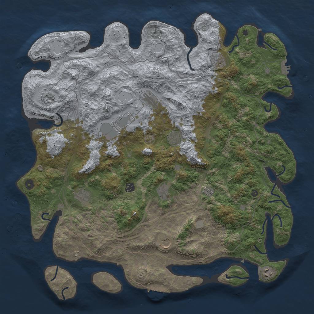 Rust Map: Procedural Map, Size: 4750, Seed: 113991, 18 Monuments