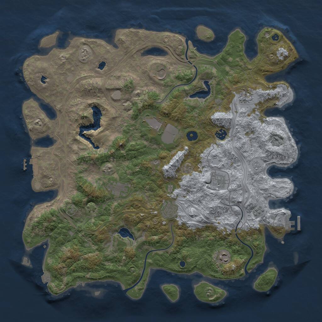 Rust Map: Procedural Map, Size: 4500, Seed: 1419665178, 15 Monuments