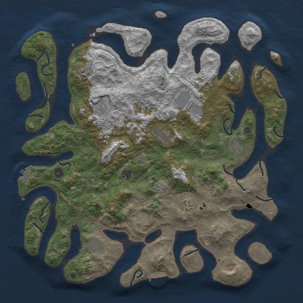 Rust Map: Procedural Map, Size: 4800, Seed: 815, 19 Monuments