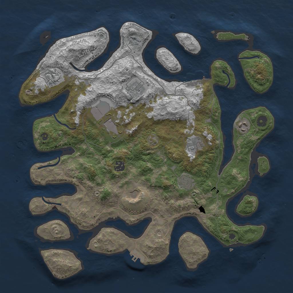 Rust Map: Procedural Map, Size: 4000, Seed: 111382, 16 Monuments