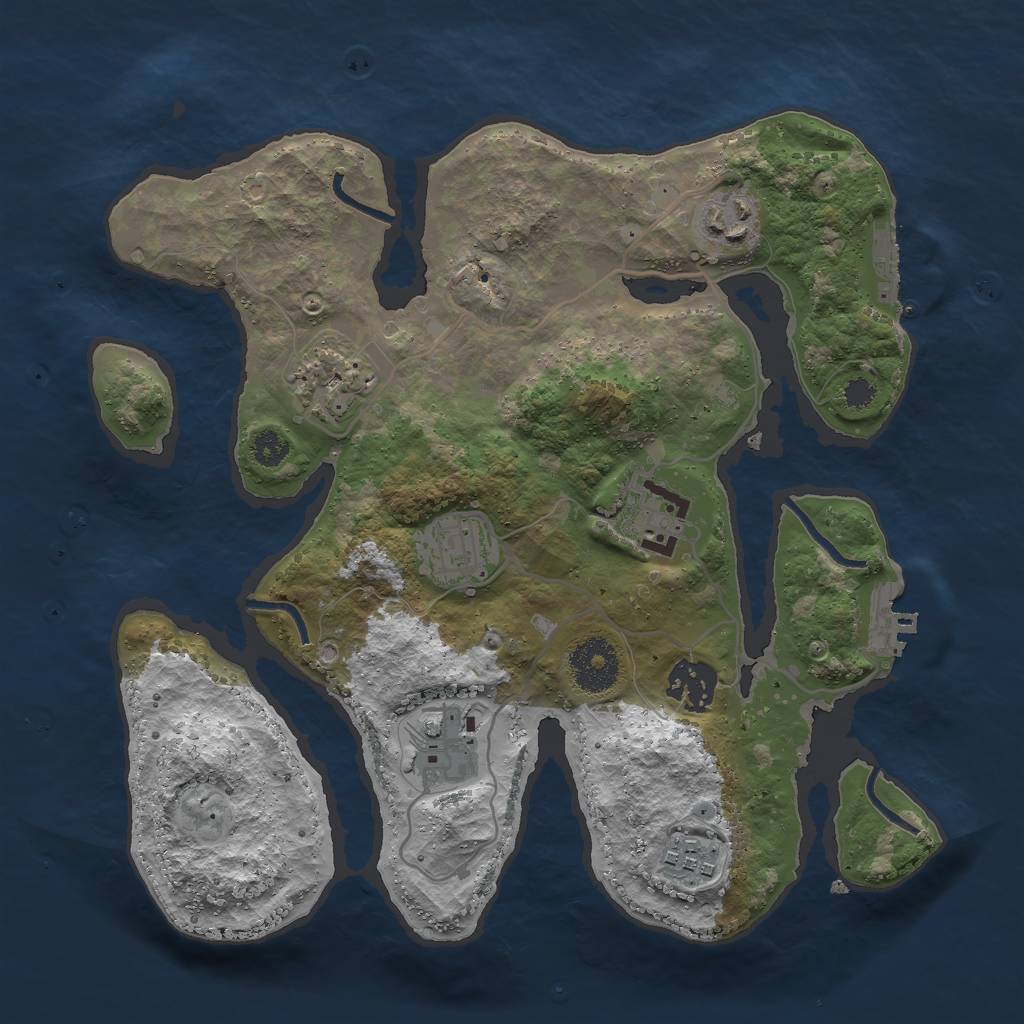 Rust Map: Procedural Map, Size: 3000, Seed: 2006181446, 11 Monuments