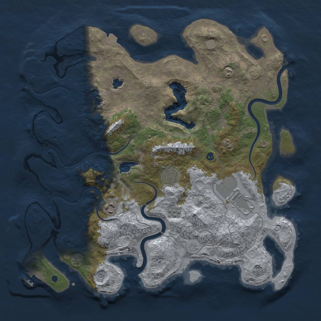 Rust Map: Procedural Map, Size: 4000, Seed: 1786111254, 10 Monuments