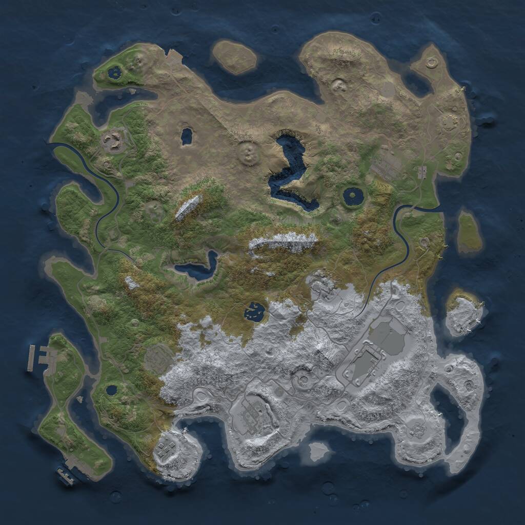 Rust Map: Procedural Map, Size: 4000, Seed: 1786111254, 14 Monuments