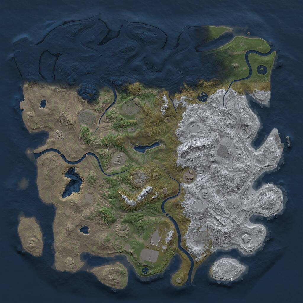 Rust Map: Procedural Map, Size: 4500, Seed: 747230124, 15 Monuments