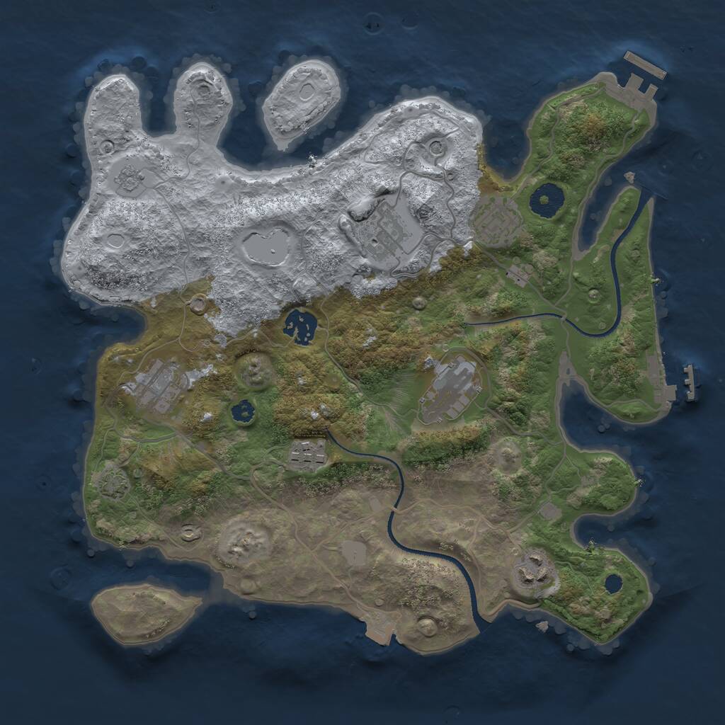 Rust Map: Procedural Map, Size: 3250, Seed: 1443832008, 13 Monuments