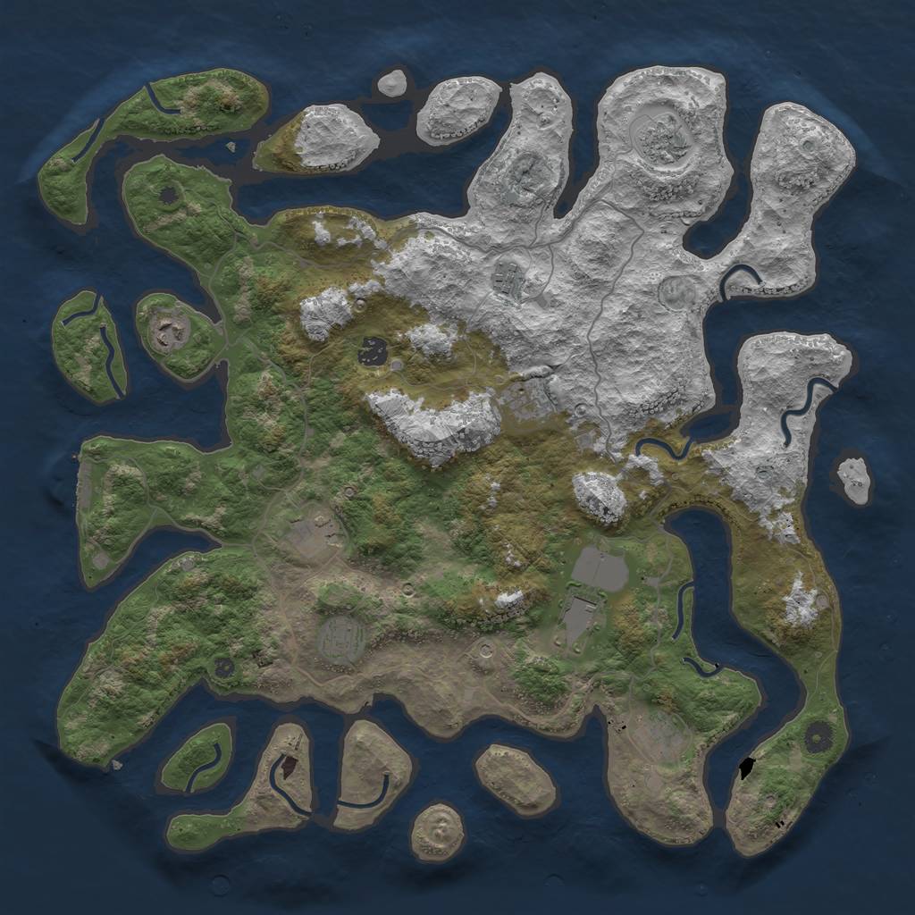 Rust Map: Procedural Map, Size: 4500, Seed: 505294837, 13 Monuments