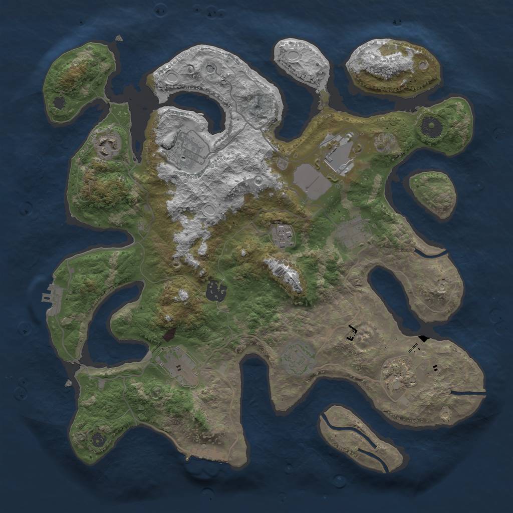 Rust Map: Procedural Map, Size: 3601, Seed: 90776, 20 Monuments