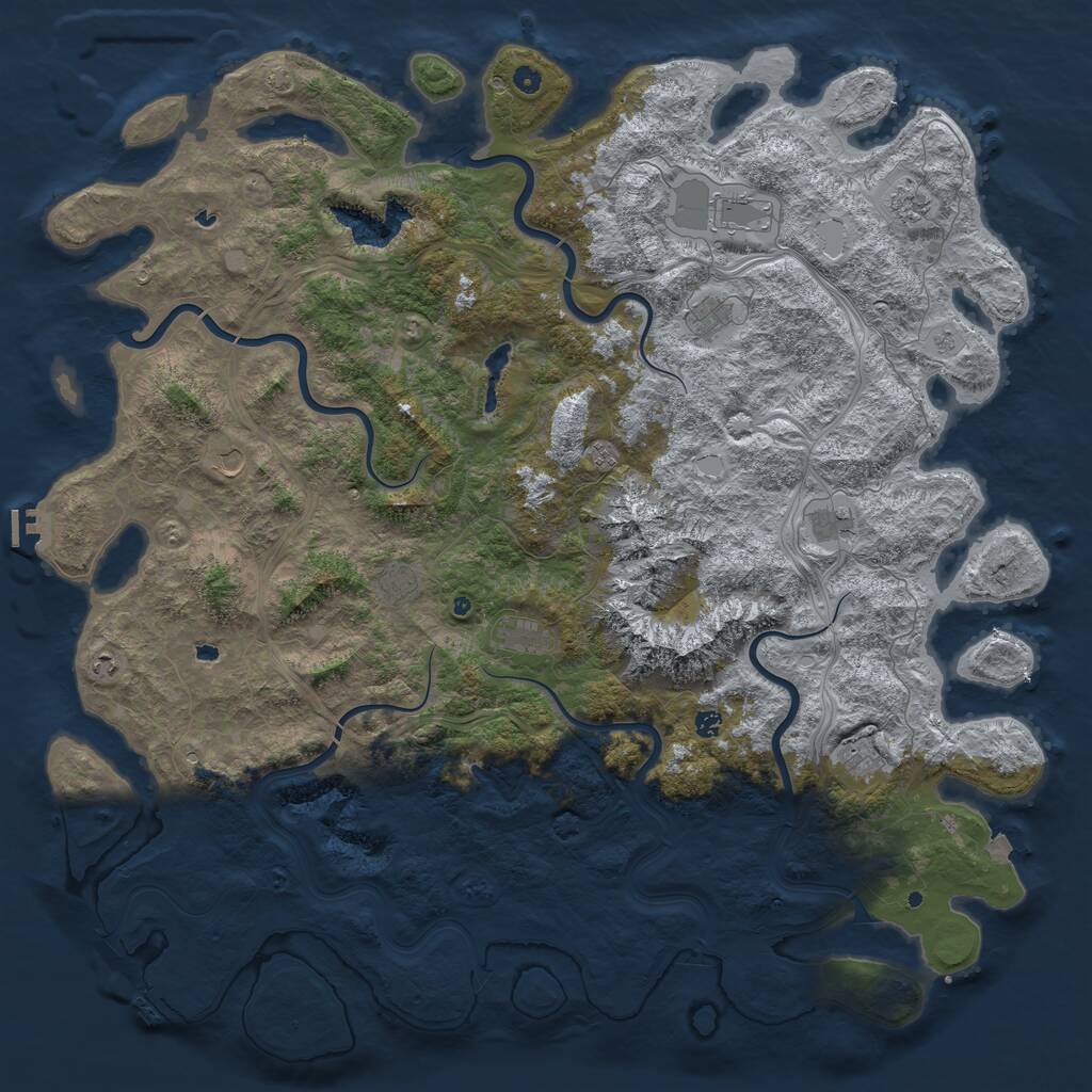 Rust Map: Procedural Map, Size: 5900, Seed: 2081979775, 17 Monuments