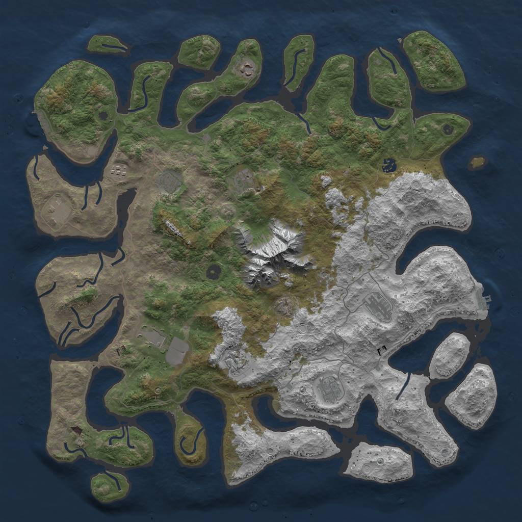 Rust Map: Procedural Map, Size: 5200, Seed: 47852, 18 Monuments
