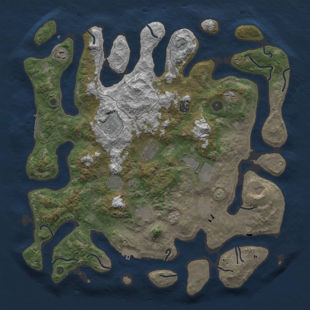 Rust Map: Procedural Map, Size: 4500, Seed: 167631593, 19 Monuments