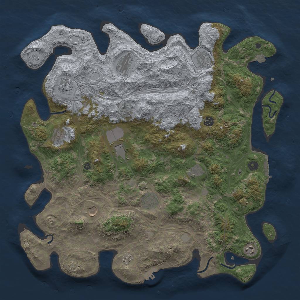 Rust Map: Procedural Map, Size: 4500, Seed: 180000, 19 Monuments