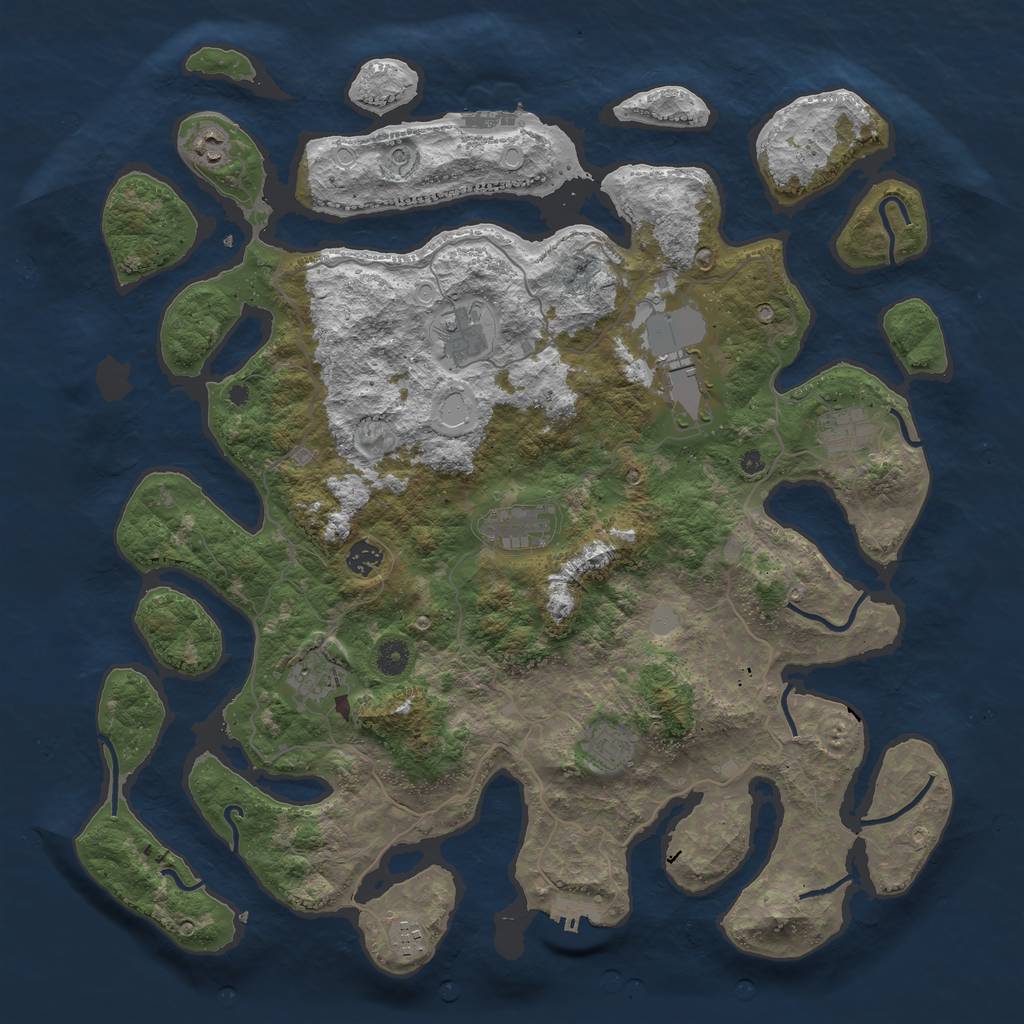 Rust Map: Procedural Map, Size: 4500, Seed: 1478518876, 17 Monuments