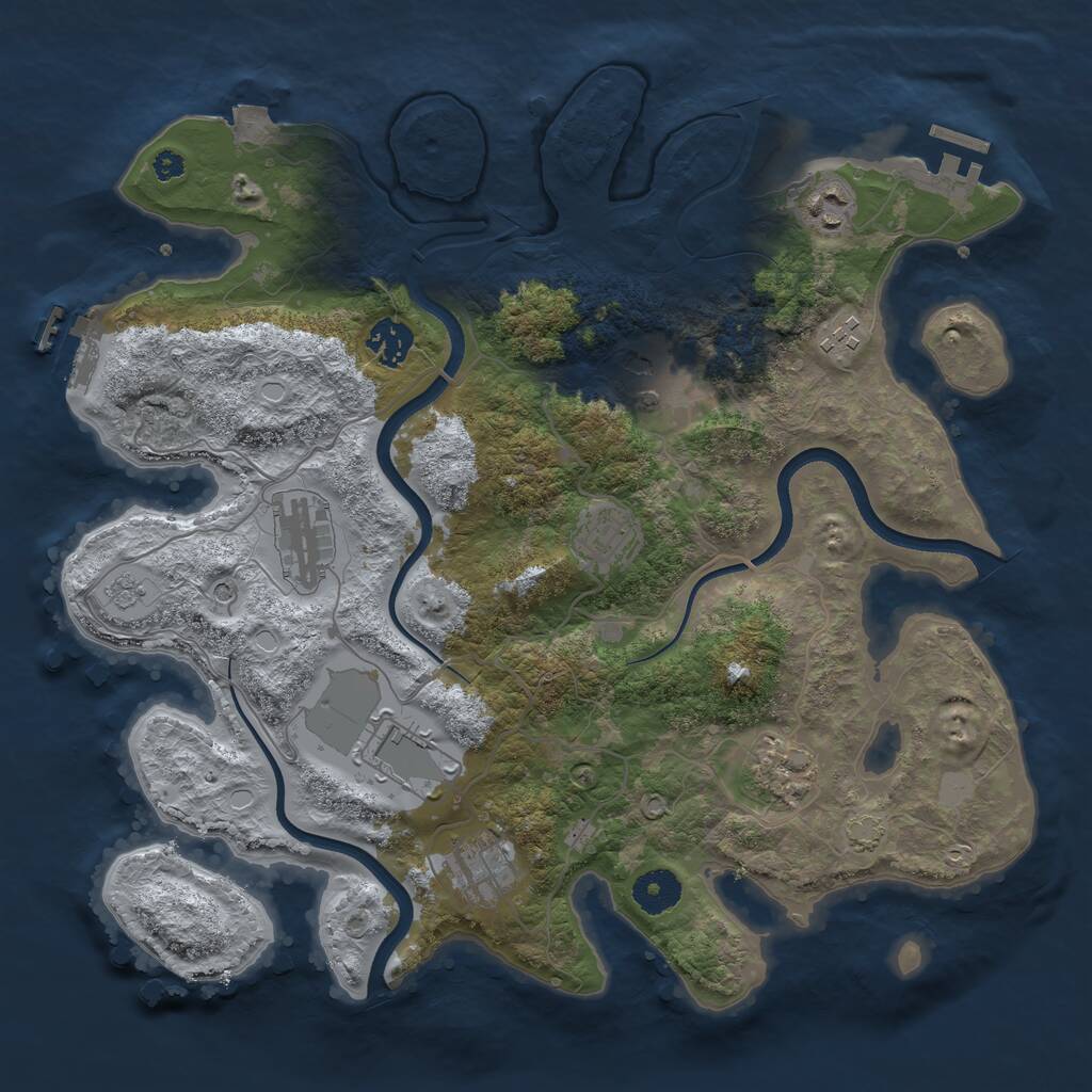 Rust Map: Procedural Map, Size: 3600, Seed: 334569644, 15 Monuments