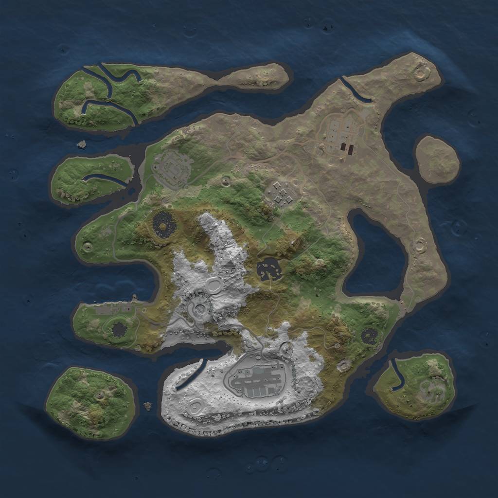 Rust Map: Procedural Map, Size: 3000, Seed: 1715508820, 12 Monuments