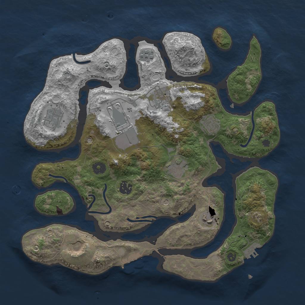 Rust Map: Procedural Map, Size: 3500, Seed: 1591168964, 20 Monuments