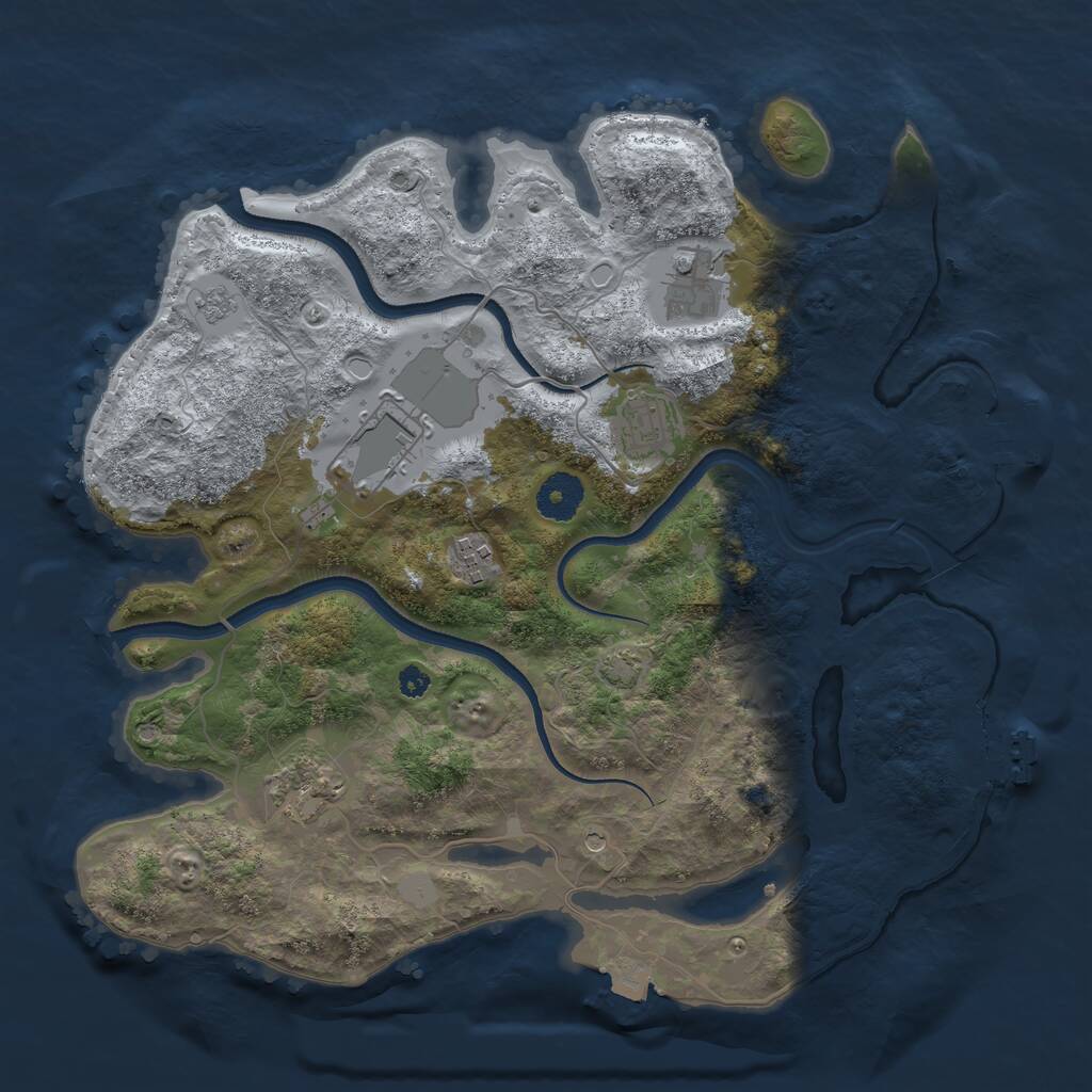 Rust Map: Procedural Map, Size: 3500, Seed: 1591168964, 11 Monuments