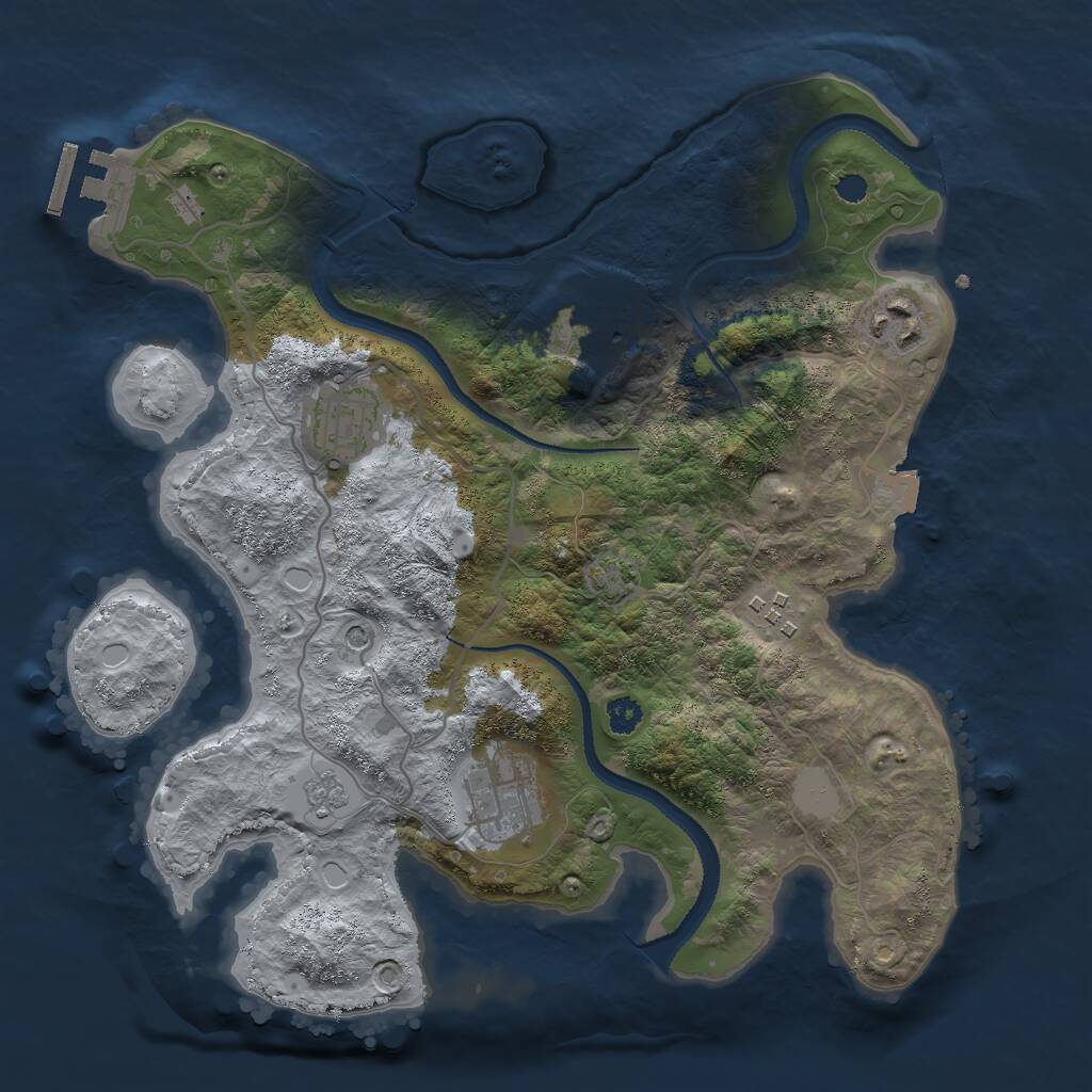 Rust Map: Procedural Map, Size: 3000, Seed: 1544954, 10 Monuments
