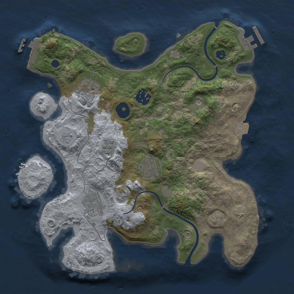 Rust Map: Procedural Map, Size: 3000, Seed: 1544954, 11 Monuments