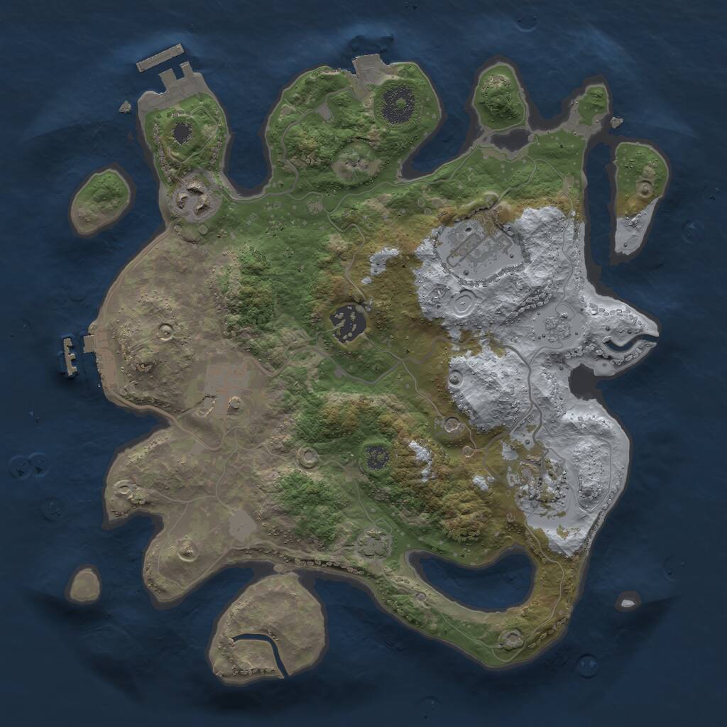 Rust Map: Procedural Map, Size: 3000, Seed: 1781, 11 Monuments