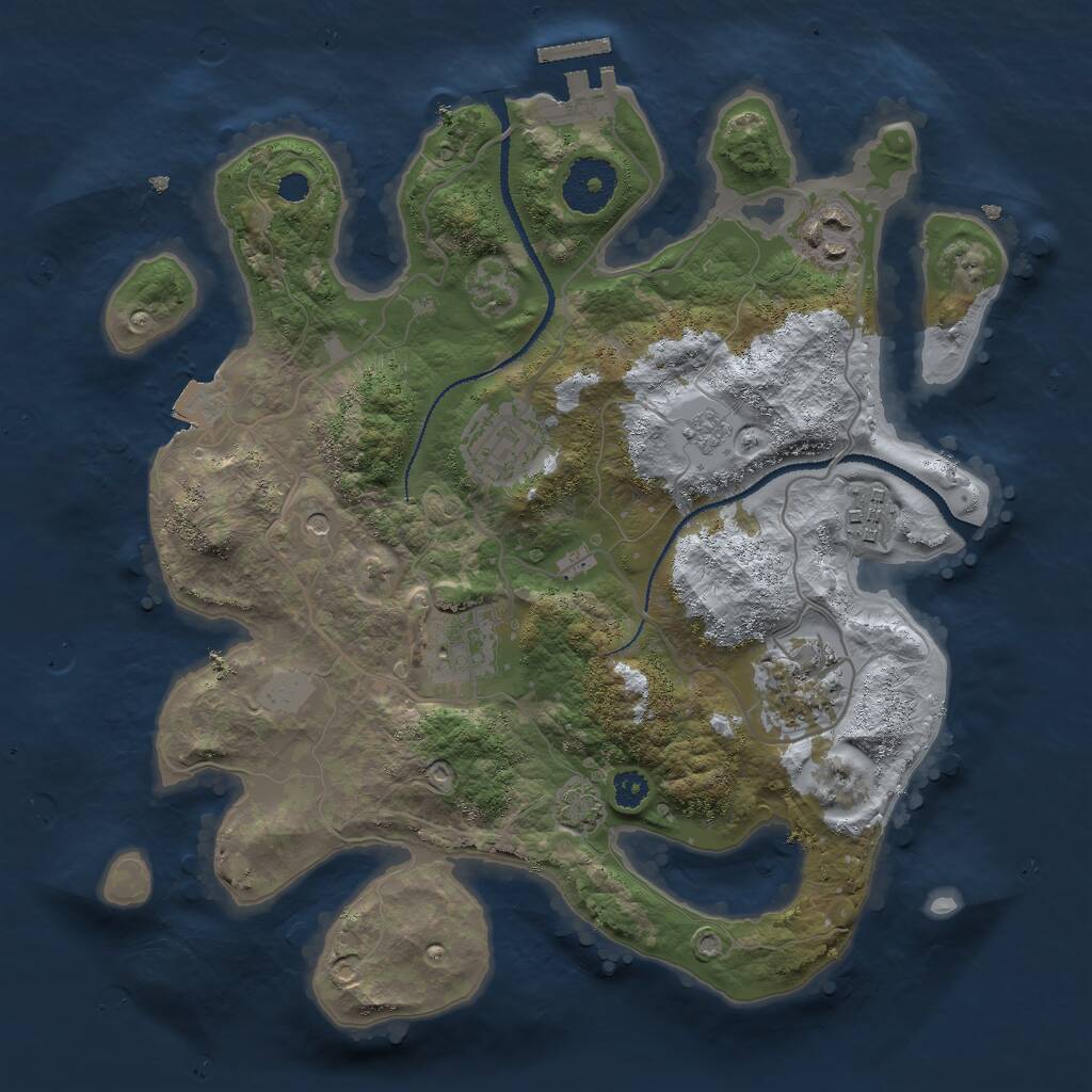 Rust Map: Procedural Map, Size: 3000, Seed: 1781, 10 Monuments