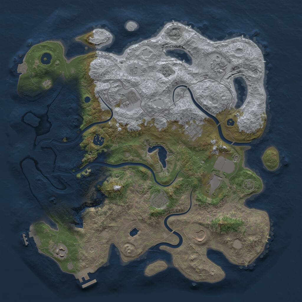 Rust Map: Procedural Map, Size: 4000, Seed: 439560896, 15 Monuments