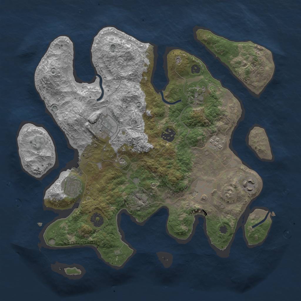 Rust Map: Procedural Map, Size: 3300, Seed: 21, 10 Monuments