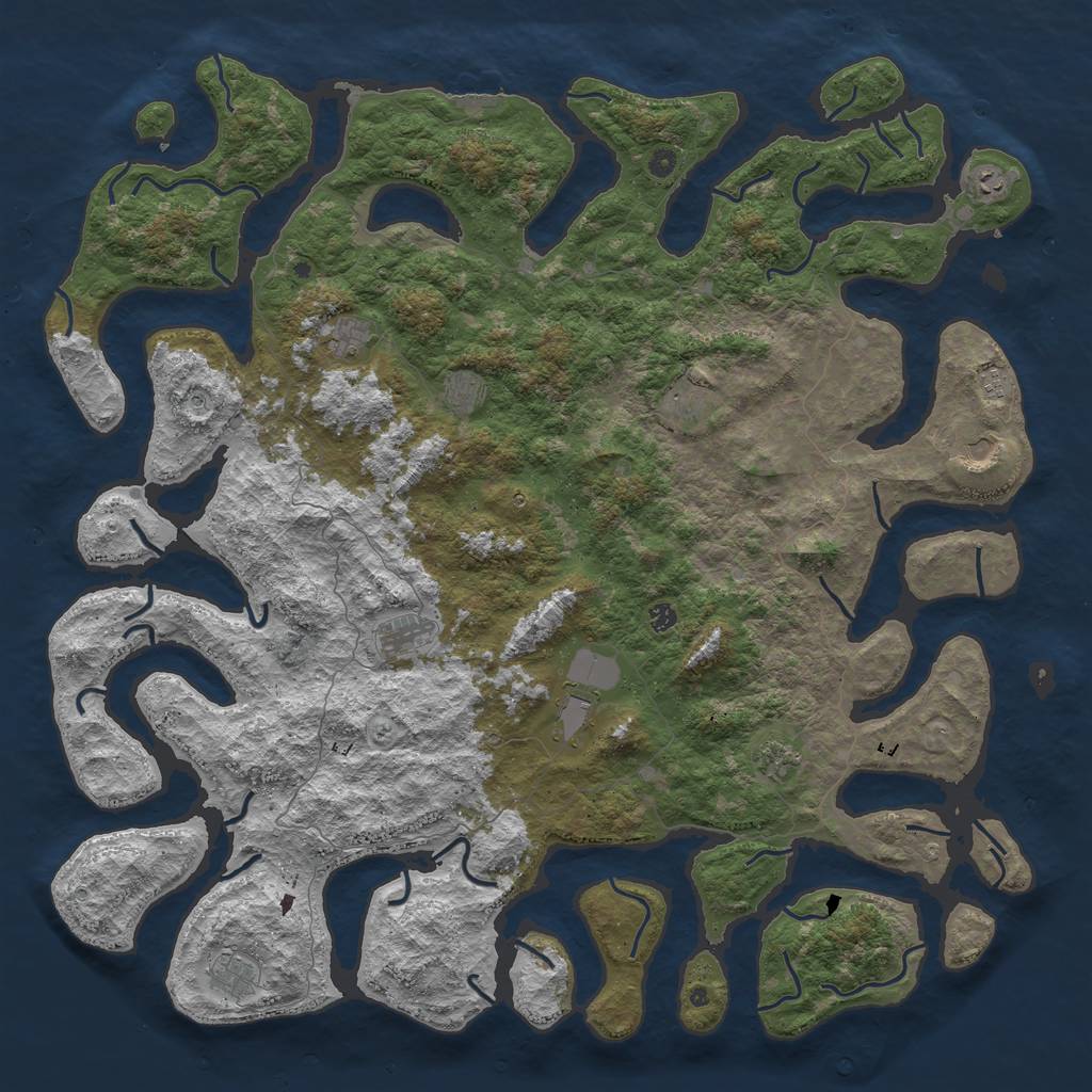 Rust Map: Procedural Map, Size: 5800, Seed: 101408, 15 Monuments