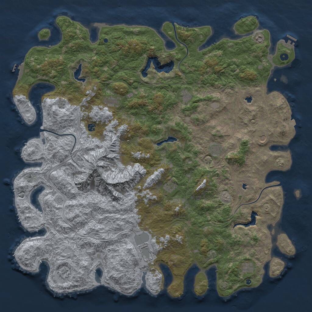 Rust Map: Procedural Map, Size: 5800, Seed: 101408, 17 Monuments