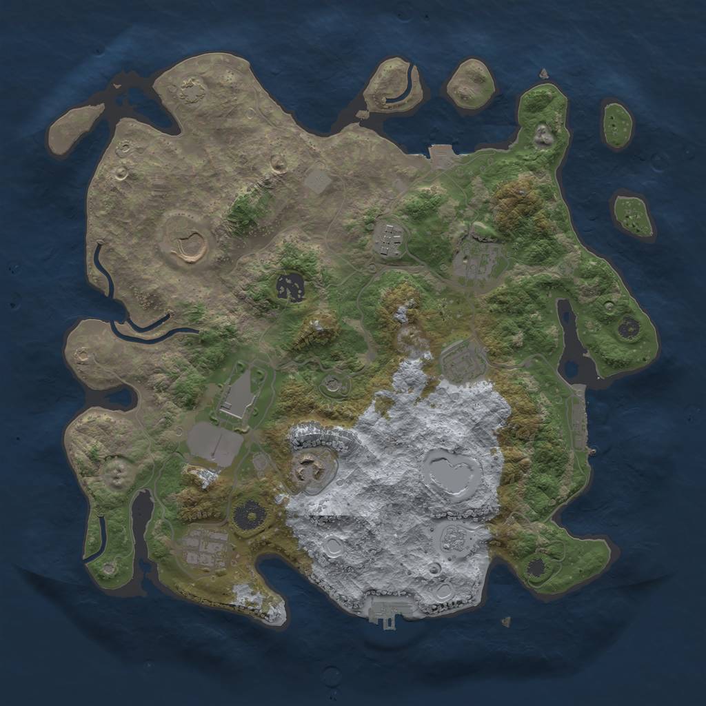 Rust Map: Procedural Map, Size: 3500, Seed: 4564564, 16 Monuments